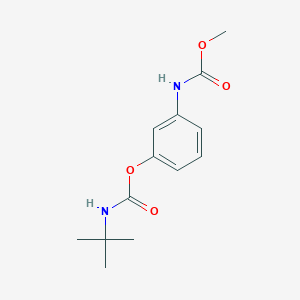 molecular formula C13H18N2O4 B084170 CARBANILIC ACID, m-HYDROXY-, METHYL ESTER, tert-BUTYLCARBAMATE (ester) CAS No. 13792-82-0
