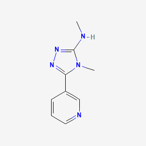 molecular formula C9H11N5 B8417282 N,4-dimethyl-5-pyridin-3-yl-4H-1,2,4-triazol-3-amine 