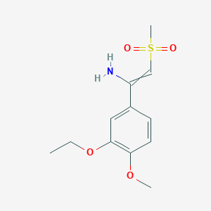 molecular formula C12H17NO4S B8417290 Benzenemethanamine, 3-ethoxy-4-methoxy-alpha-[(methylsulfonyl)methylene]- 