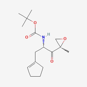 tert-butyl ((S)-3-(cyclopent-1-en-1-yl)-1-((R)-2-methyloxiran-2-yl)-1-oxopropan-2-yl)carbamate