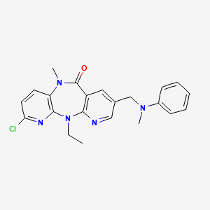 5-Chloro-2-ethyl-9-methyl-13-{[methyl(phenyl)amino]methyl}-2,4,9,15-tetraazatricyclo[9.4.0.0^{3,8}]pentadeca-1(11),3,5,7,12,14-hexaen-10-one