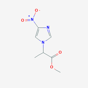 molecular formula C7H9N3O4 B8417668 2-(4-Nitro-imidazol-1-yl)-propionic acid methyl ester 