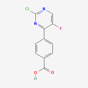molecular formula C11H6ClFN2O2 B8417688 4-(2-Chloro-5-fluoropyrimidin-4-yl)-benzoic acid 