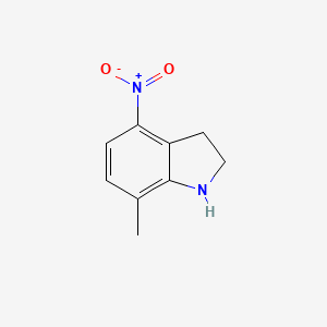 molecular formula C9H10N2O2 B8417716 2,3-Dihydro-7-methyl-4-nitroindole 