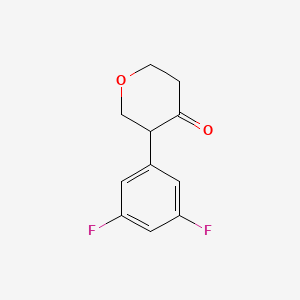 molecular formula C11H10F2O2 B8417722 3-(3,5-difluorophenyl)dihydro-2H-pyran-4(3H)-one 