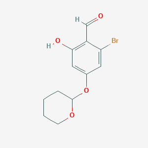 2-bromo-6-hydroxy-4-(tetrahydro-2H-pyran-2-yloxy)benzaldehyde