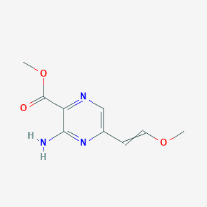 molecular formula C9H11N3O3 B8418035 3-Amino-5-(2-methoxy-vinyl)-pyrazine-2-carboxylic acid methyl ester 