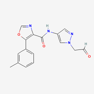molecular formula C16H14N4O3 B8418150 N-(1-(2-oxoethyl)-1H-pyrazol-4-yl)-5-(m-tolyl)oxazole-4-carboxamide 