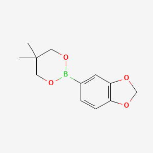 molecular formula C12H15BO4 B8418193 2-(1,3-Benzodioxole-5-yl)-5,5-dimethyl-1,3,2-dioxaborinane CAS No. 94838-83-2