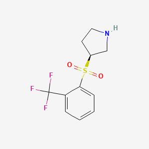molecular formula C11H12F3NO2S B8418623 (S)-3-(2-Trifluoromethyl-benzenesulfonyl)-pyrrolidine 