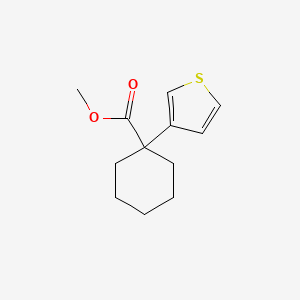 molecular formula C12H16O2S B8419079 Methyl 1-thiophen-3-ylcyclohexane-1-carboxylate 