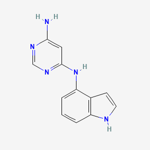 molecular formula C12H11N5 B8419179 6-Amino-4-(1H-4-indolylamino)pyrimidine 