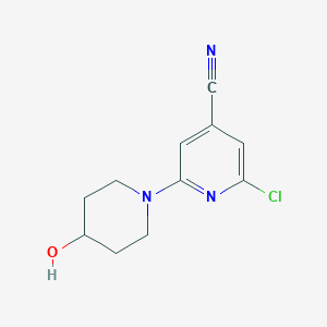 2-Chloro-6-(4-hydroxypiperidin-1-yl)isonicotinonitrile