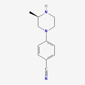 molecular formula C12H15N3 B8419658 (R)-4-(3-methylpiperazin-1-yl)benzonitrile 