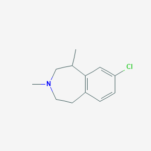 molecular formula C12H16ClN B8419682 N-methyl-8-Chloro-1-methyl-2,3,4,5-tetrahydro-1H-3-benzazepine 