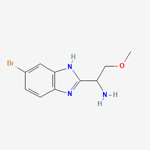molecular formula C10H12BrN3O B8419696 1-(6-bromo-1H-benzimidazol-2-yl)-2-methoxyethanamine 