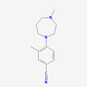 molecular formula C14H19N3 B8419708 3-methyl-4-(4-N-methyl-[1,4]diazepan-1-yl)-benzonitrile 