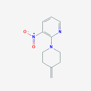 molecular formula C11H13N3O2 B8419759 2-(4-Methylene-1-piperidyl)-3-nitropyridine 