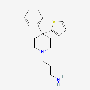 molecular formula C18H24N2S B8419765 3-(4-Phenyl-4-thiophen-2-yl-piperidin-1-yl)propylamine 