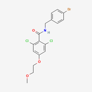 molecular formula C17H16BrCl2NO3 B8420253 N-(4-bromobenzyl)-2,6-dichloro-4-(2-methoxyethoxy)benzamide 
