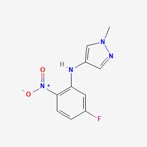 molecular formula C10H9FN4O2 B8420297 (5-fluoro-2-nitrophenyl)-(1-methyl-1H-pyrazol-4-yl)amine 