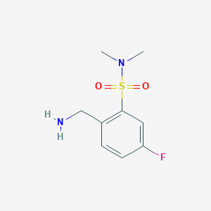 molecular formula C9H13FN2O2S B8420320 2-(aminomethyl)-5-fluoro-N,N-dimethylbenzenesulfonamide 
