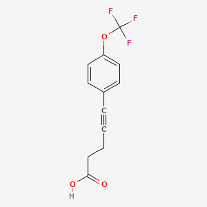 molecular formula C12H9F3O3 B8420338 4-Pentynoic acid, 5-[4-(trifluoromethoxy)phenyl]- 