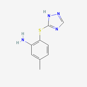 molecular formula C9H10N4S B8420345 5-Methyl-2-(1H-[1,2,4]triazol-3-ylsulfanyl)-phenylamine 