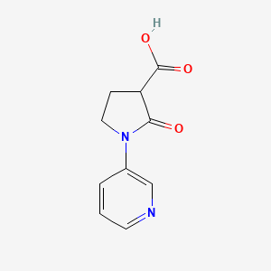 molecular formula C10H10N2O3 B8420383 2-Oxo-1-(pyridin-3-yl)pyrrolidine-3-carboxylic acid 
