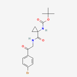 molecular formula C17H21BrN2O4 B8420417 {1-[2-(4-Bromo-phenyl)-2-oxo-ethylcarbamoyl]-cyclopropyl}-carbamic acid tert-butyl ester 