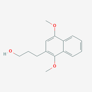 molecular formula C15H18O3 B8420541 3-(1,4-Dimethoxy-2-naphthyl)propanol 