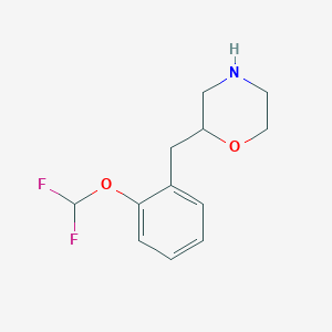 molecular formula C12H15F2NO2 B8420646 Morpholine, 2-[[2-(difluoromethoxy)phenyl]methyl]- 