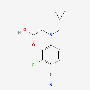 molecular formula C13H13ClN2O2 B8420686 N-(3-chloro-4-cyanophenyl)-N-(cyclopropylmethyl)glycine 