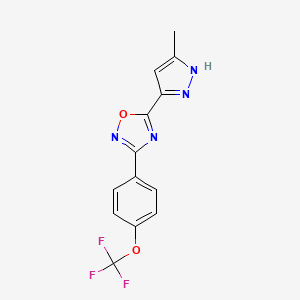 5-(5-methyl-1H-pyrazol-3-yl)-3-[4-(trifluoromethoxy)phenyl]-1,2,4-oxadiazole
