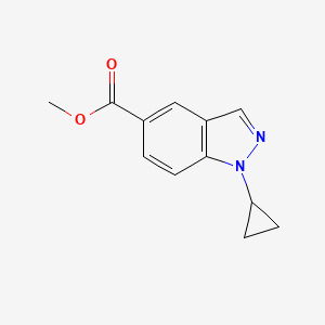 molecular formula C12H12N2O2 B8420717 Methyl 1-cyclopropyl-1H-indazole-5-carboxylate 