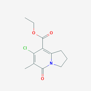 molecular formula C12H14ClNO3 B8420818 ETHYL 7-CHLORO-6-METHYL-5-OXO-1,2,3,5-TETRAHYDRO-INDOLIZINE-8-CARBOXYLATE 