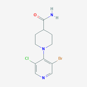 1-(3-Bromo-5-chloropyridin-4-yl)piperidine-4-carboxamide