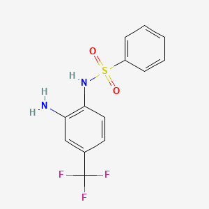 molecular formula C13H11F3N2O2S B8421045 4-Phenylsulfonylamino-3-aminobenzotrifluoride 