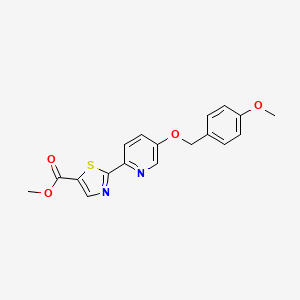 molecular formula C18H16N2O4S B8421749 Methyl 2-(5-(4-methoxybenzyloxy)pyridin-2-yl)thiazole-5-carboxylate 
