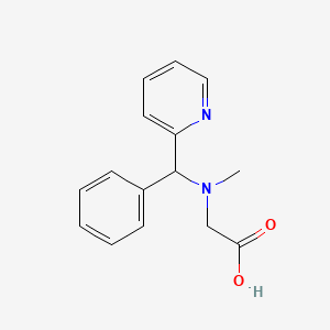 molecular formula C15H16N2O2 B8421942 methyl N-[phenyl(2-pyridinyl)methyl]glycine 