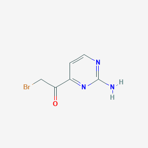 molecular formula C6H6BrN3O B008422 1-(2-Aminopyrimidin-4-yl)-2-bromoethanone CAS No. 106157-91-9