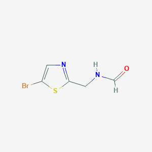 molecular formula C5H5BrN2OS B8422195 5-Bromo-2-formylaminomethylthiazole 