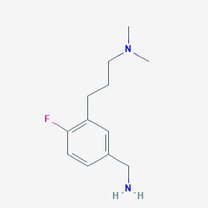molecular formula C12H19FN2 B8422233 N-{3-[3-(dimethylamino)propyl]-4-fluorophenyl}methylamine 