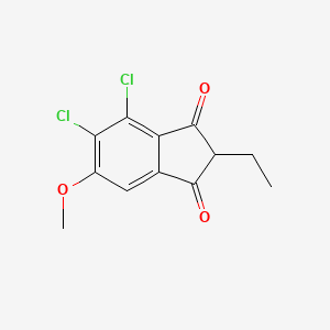 molecular formula C12H10Cl2O3 B8422236 2-Ethyl-4,5-dichloro-6-methoxyindan-1,3-dione 