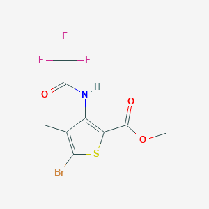 molecular formula C9H7BrF3NO3S B8422261 Methyl 5-bromo-4-methyl-3-[(trifluoroacetyl)amino]thiophene-2-carboxylate 