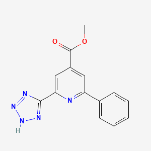 molecular formula C14H11N5O2 B8422407 methyl 2-phenyl-6-(2H-tetrazol-5-yl)isonicotinate 