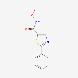 molecular formula C12H12N2O2S B8422442 N-methoxy-N-methyl-2-phenyl-1,3-thiazole-5-carboxamide 