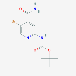 molecular formula C11H14BrN3O3 B8422485 Tert-butyl 5-bromo-4-carbamoylpyridin-2-ylcarbamate 