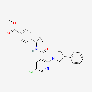 Methyl 4-(1-(5-chloro-2-(3-phenylpyrrolidin-1-yl)nicotinamido)cyclopropyl)benzoate