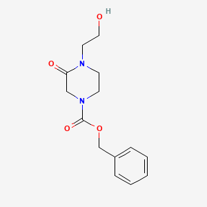 4-(2-Hydroxy-ethyl)-3-oxo-piperazine-1-carboxylic acid benzyl ester